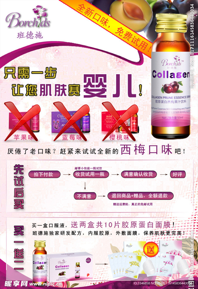 胶原蛋白促销海报-网推