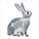 手绘水彩兔子矢量图下载