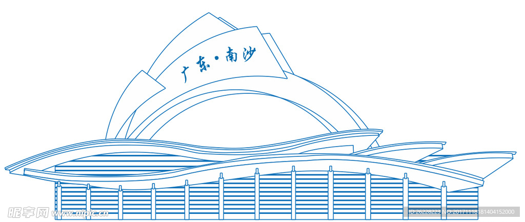 广东南沙线条图