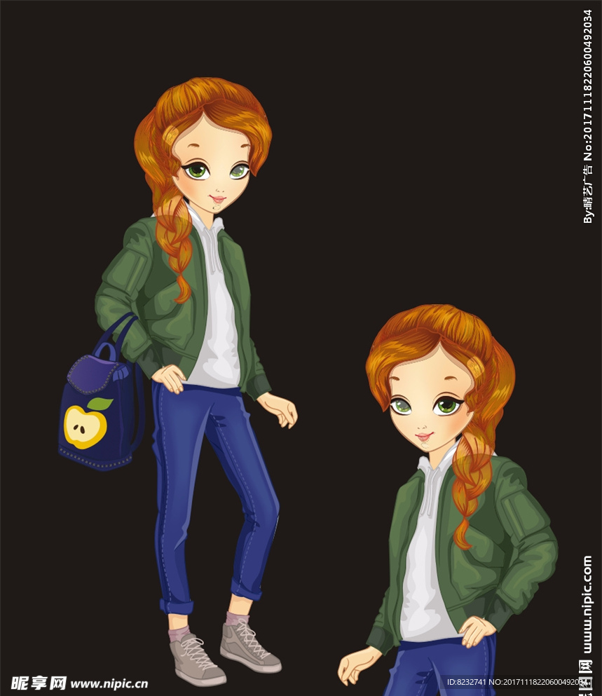 美女 手绘美女 美女矢量图