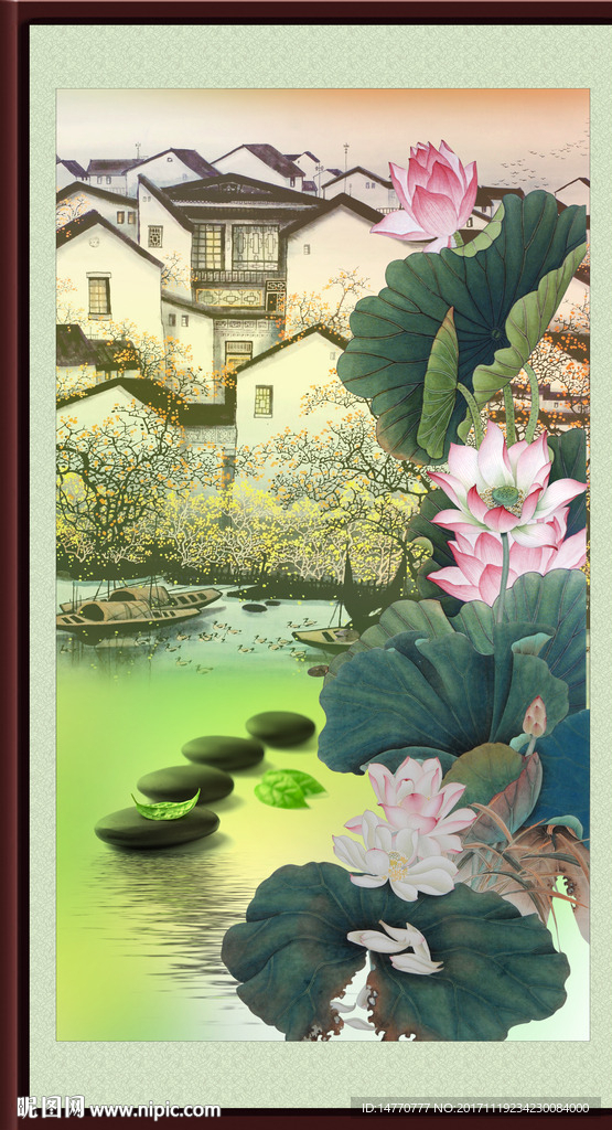 国画荷花
