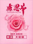 全粉色感恩节海报