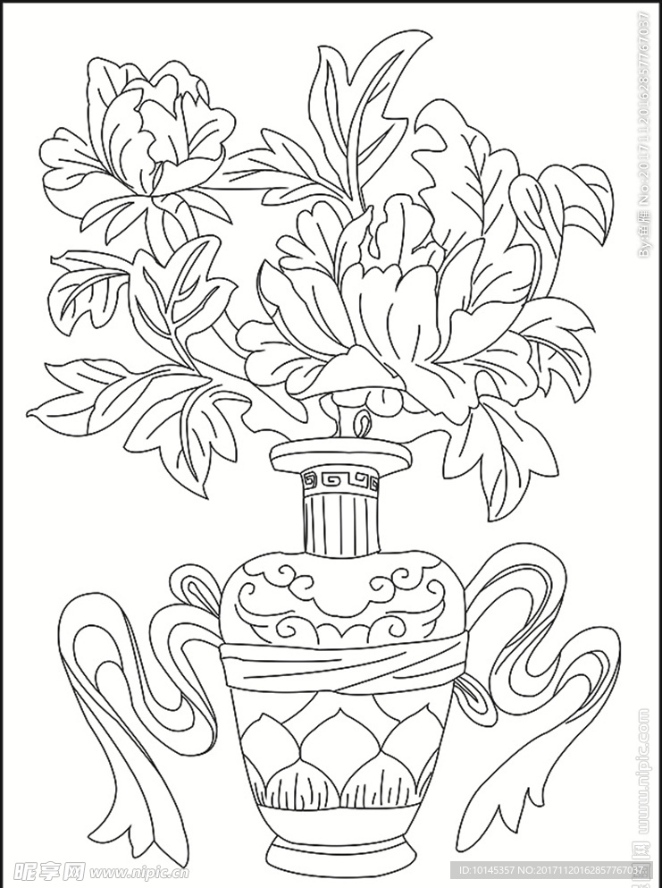 花瓶雕刻图案