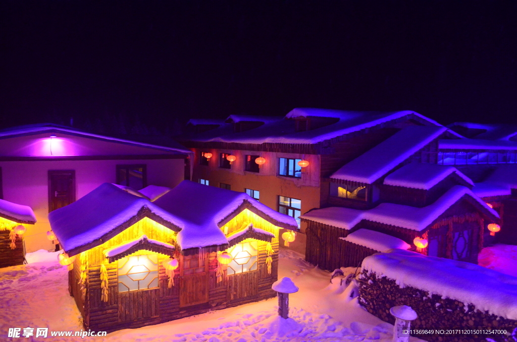 雪乡夜景