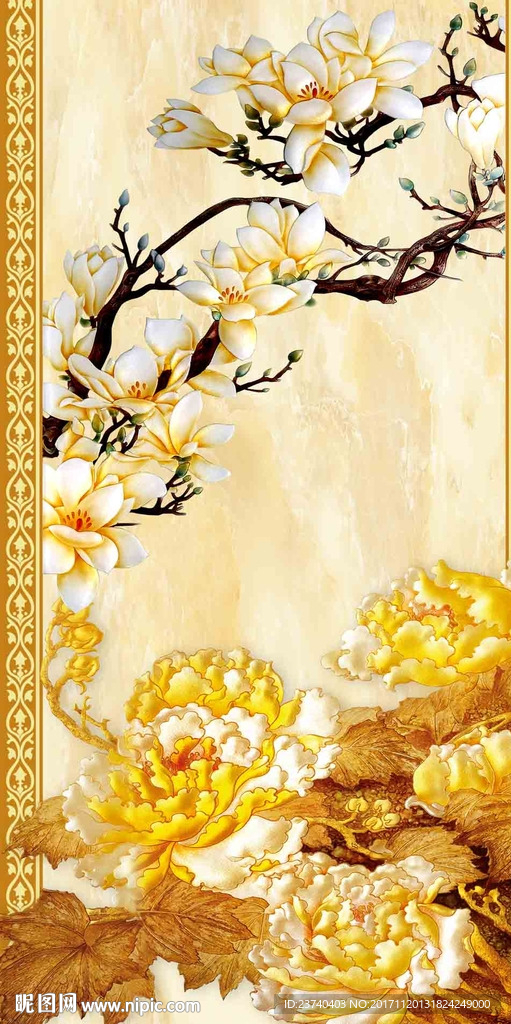 彩雕玄关