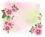 清新梦幻五瓣花边框背景素材