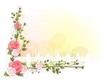 玫瑰花唯美梦幻边框底纹背景素材