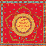 中国风平安结花边边框红色背景