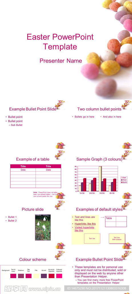 欧美简约风糖果ppt模板