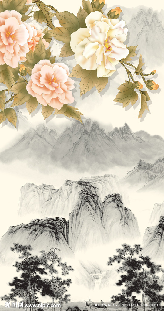 国画花鸟玄关