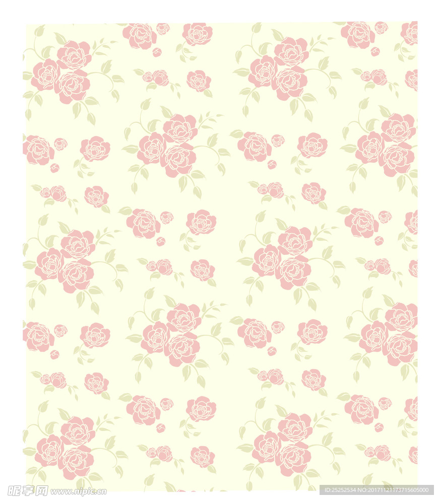 粉色小清新花朵底纹背景素材