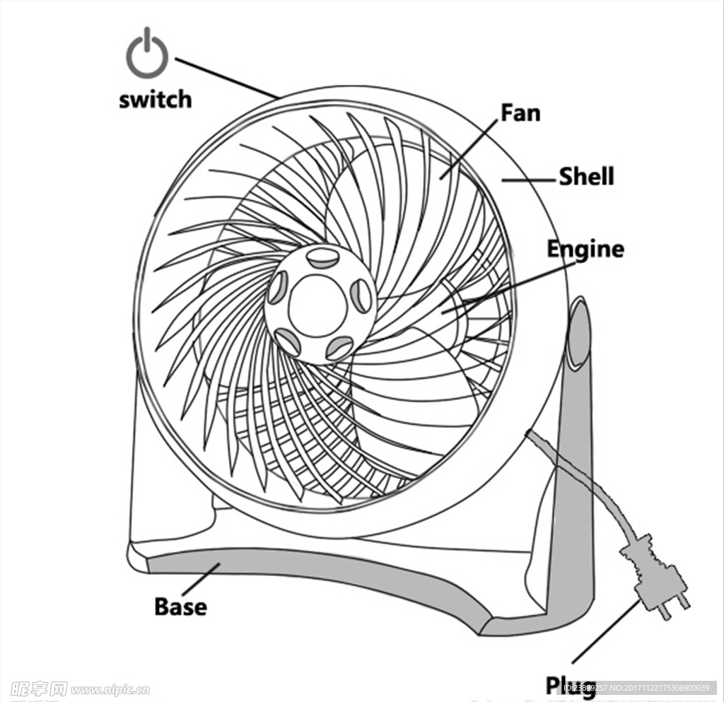 电风扇线图