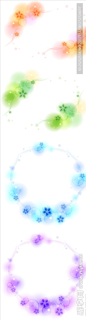 梦幻花边背景素材