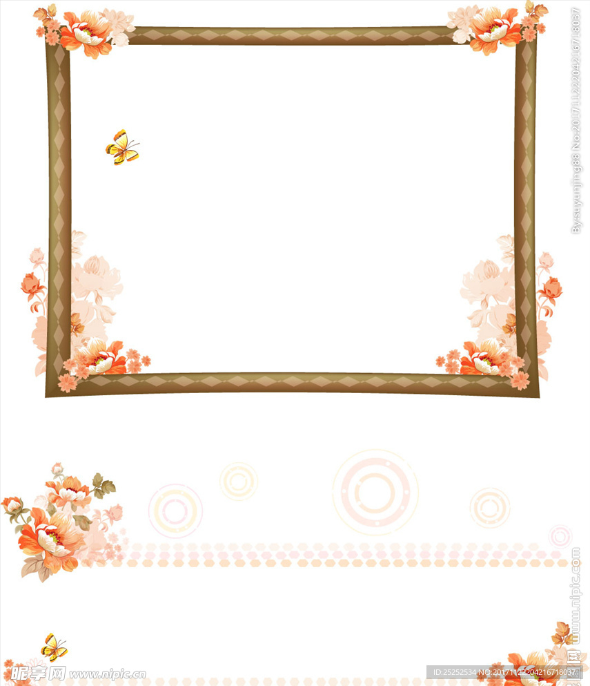 木纹花边相框背景素材