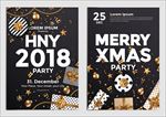 创意精致2018新年圣诞海报