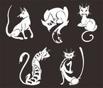 猫手绘矢量素材
