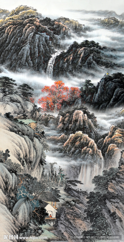 山水国画玄关