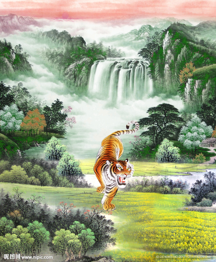 国画山水玄关