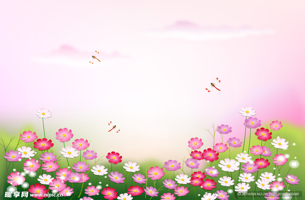 小花移门背景