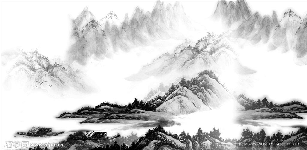 水墨画 水墨画素材 水墨画背景