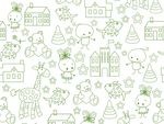 可爱儿童玩具平铺图案桌面壁纸