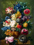 欧式花卉油画