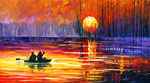 欧式夕阳油画