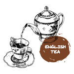茶壶手绘矢量图