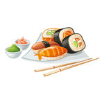 寿司美食矢量图