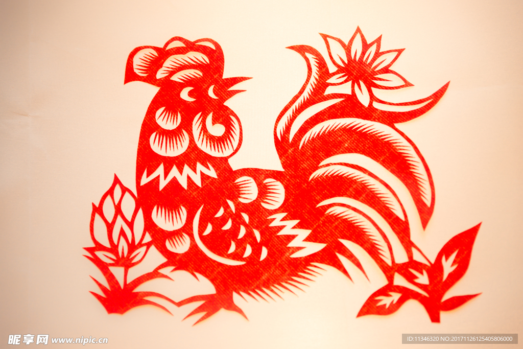 剪纸鸡