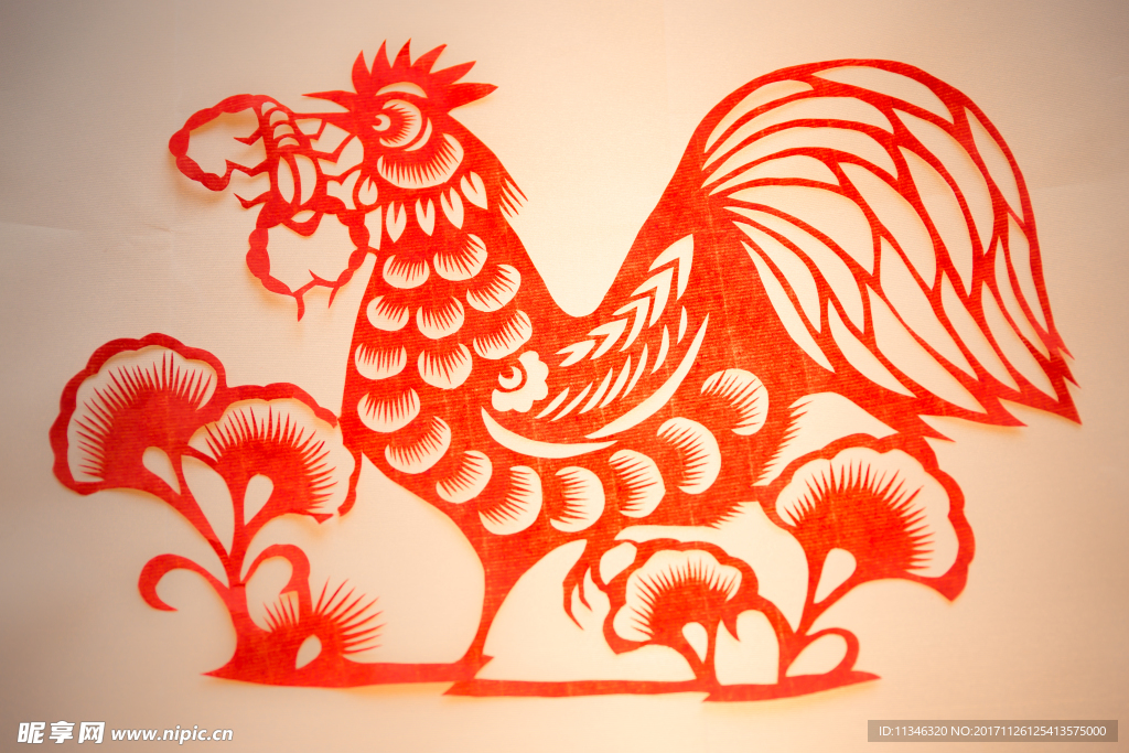 剪纸鸡