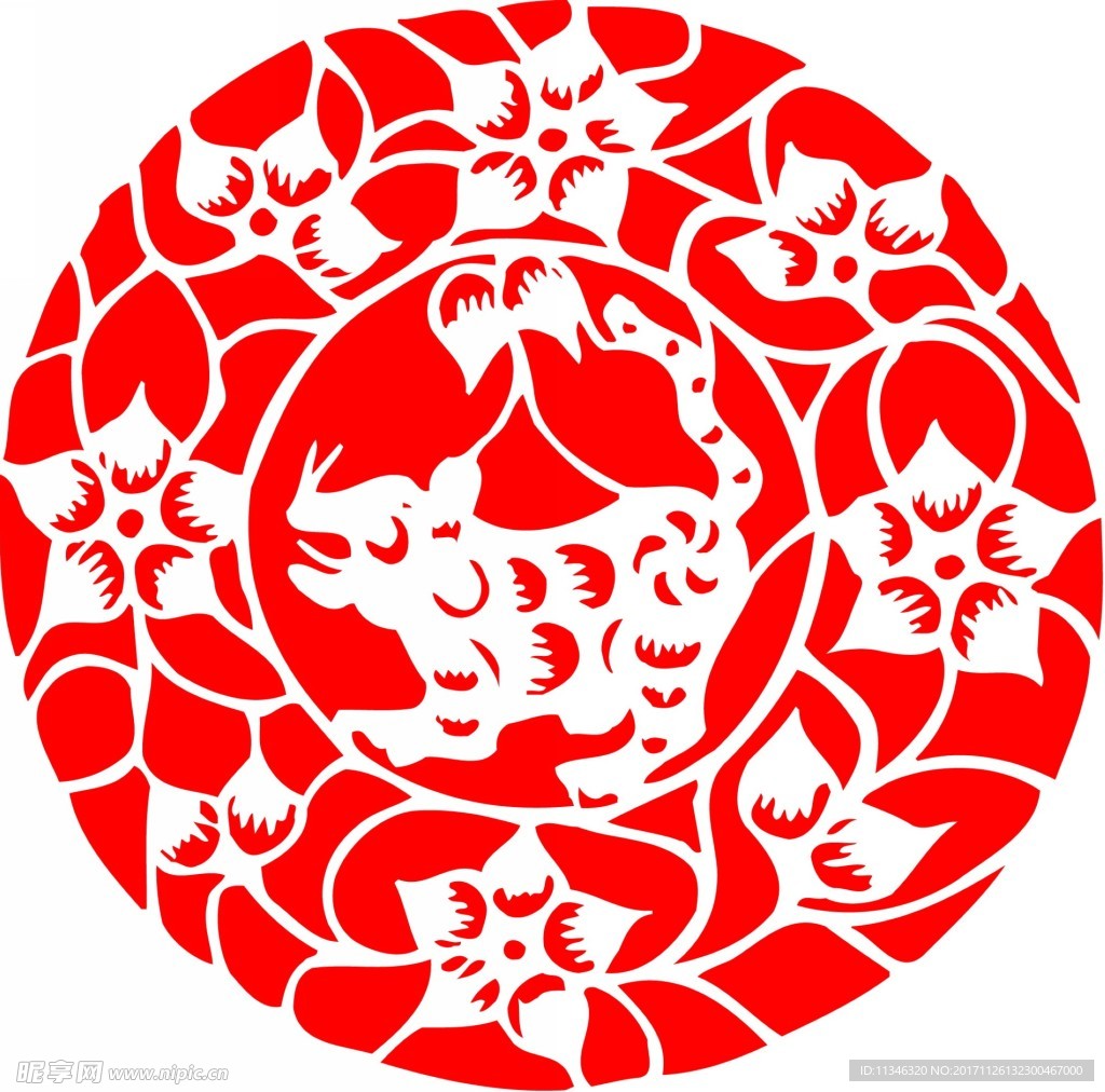剪纸鼠