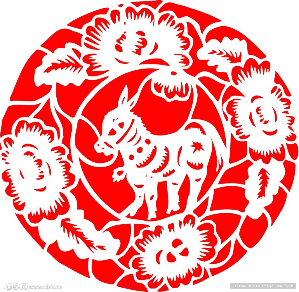 剪纸马