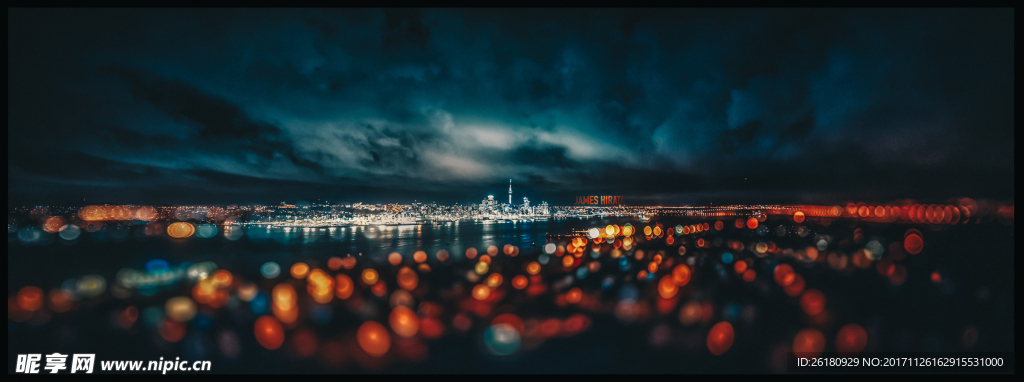 城市夜景 霓虹灯背景