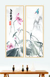 水墨背景墙意境创意装饰画设计