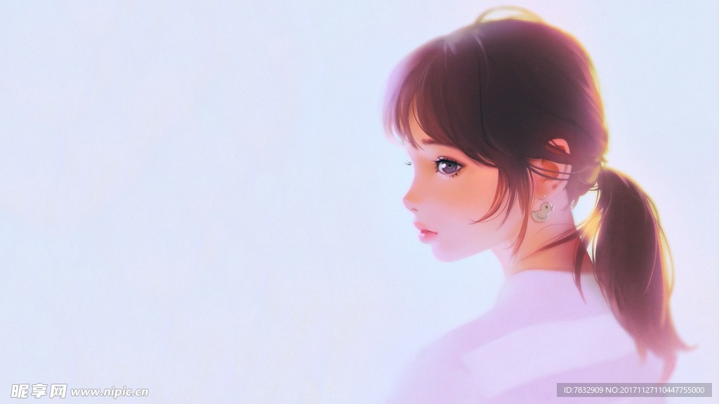 手绘卡通女孩