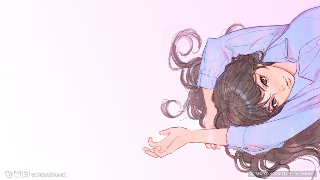 手绘卡通女孩