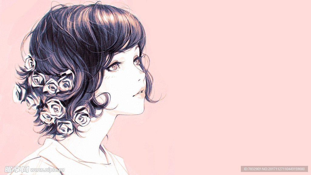 手绘卡通女孩