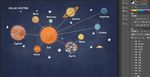 卡通手绘太空星球宇宙儿童房背景