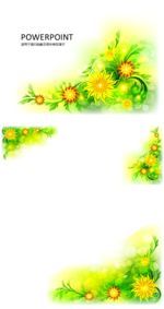 清新黄色花朵ppt模板