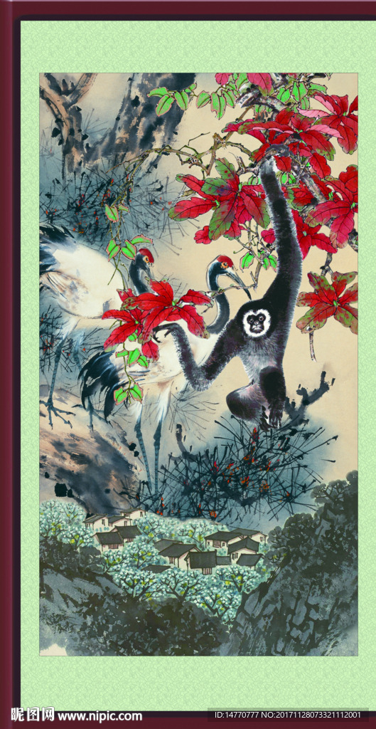 国画猴子