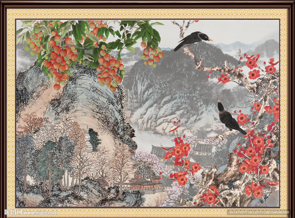 国画风景 花鸟