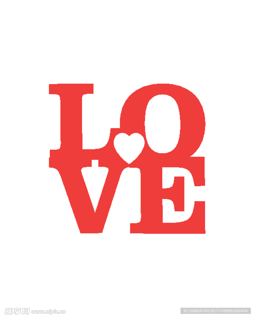 红色love字母矢量素材