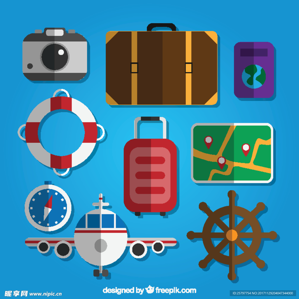 手绘旅行元素