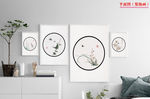 中国风古典水墨花鸟装饰画