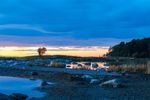 夕阳河岸自然风景