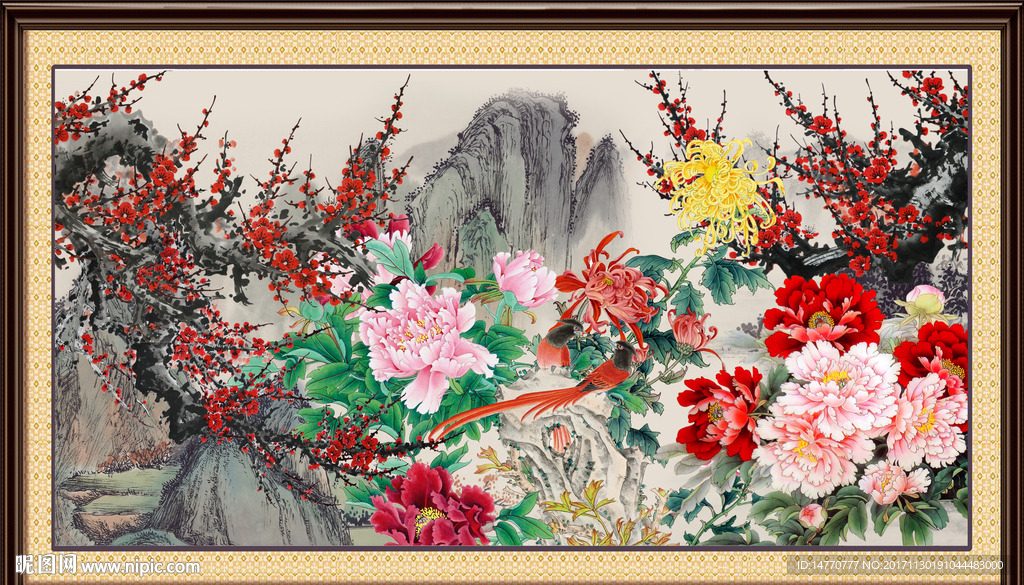 国画牡丹