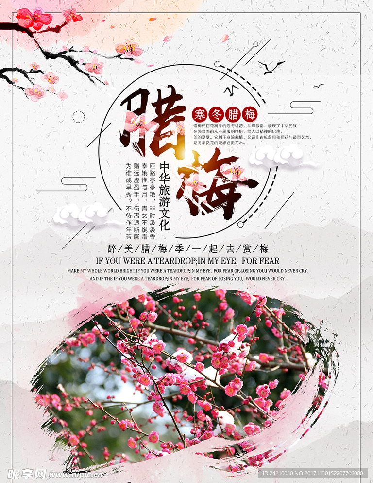 寒冬腊梅旅游宣传海报