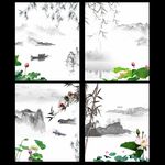中国风国画荷花素材