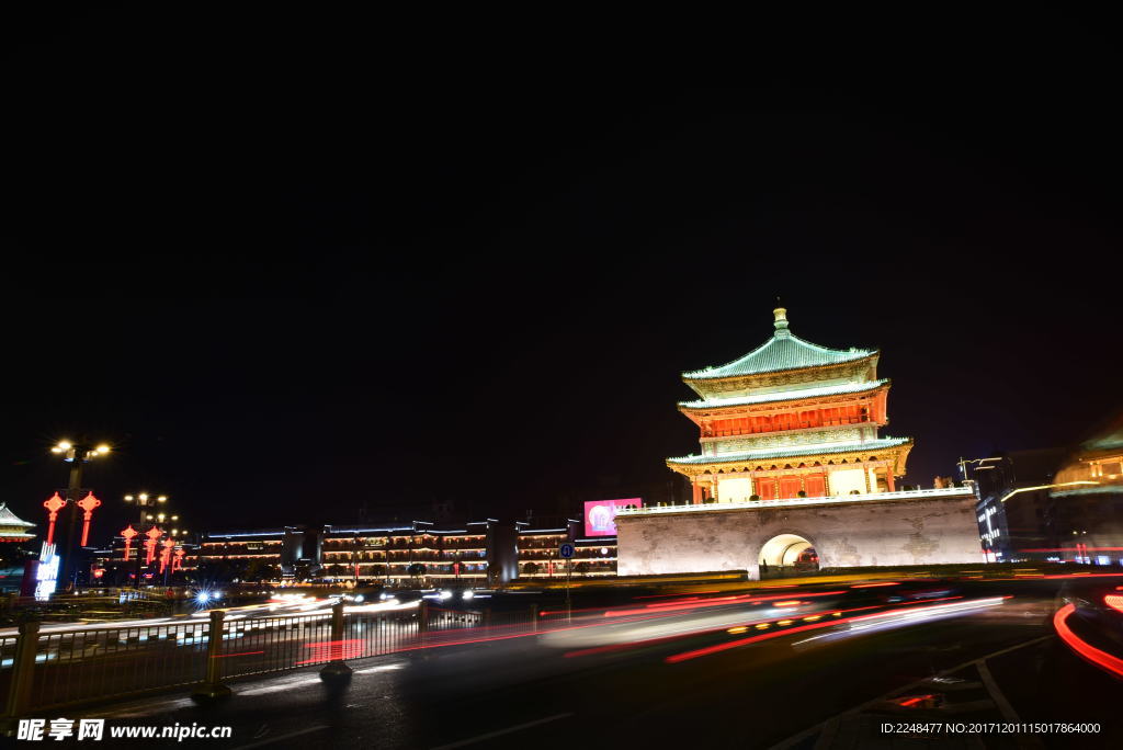 西安 钟楼 夜景